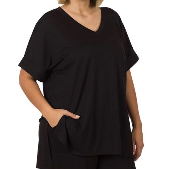 - Plus size cute short T-shirt set BRIGHT BLUE - Picture 9 of 11